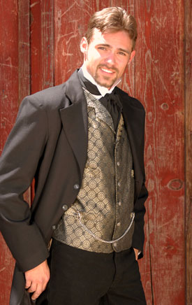 Gold Geometric Brocade Vest