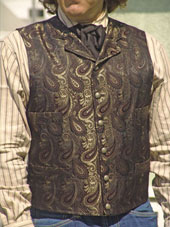 Black Brown Gold Paisley Brocade Vest