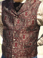 Burgundy Paisley Brocade Vest