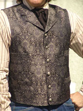 Gun Metal Paisley Brocade Vest