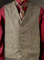 Plaid Notch Lapel Vest